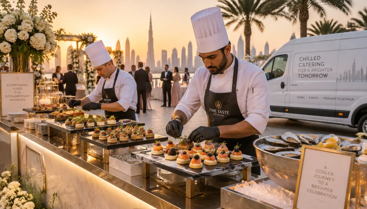 Dubai event catering with refrigerated van