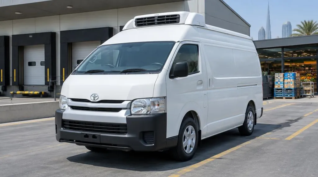 1.5-Ton Chiller Van for rent in Dubai, 0°C to +5°C temperature range