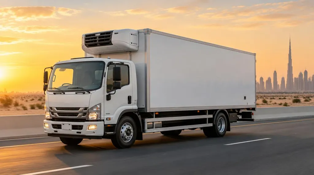 5-Ton Refrigerated Truck for rent in Dubai, -10°C to +5°C temperature range