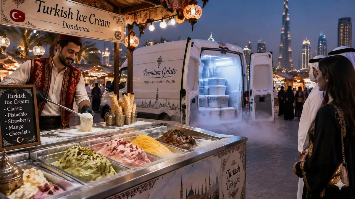 Ice Cream & Frozen Desserts at Global Village: Freezer Van Guide